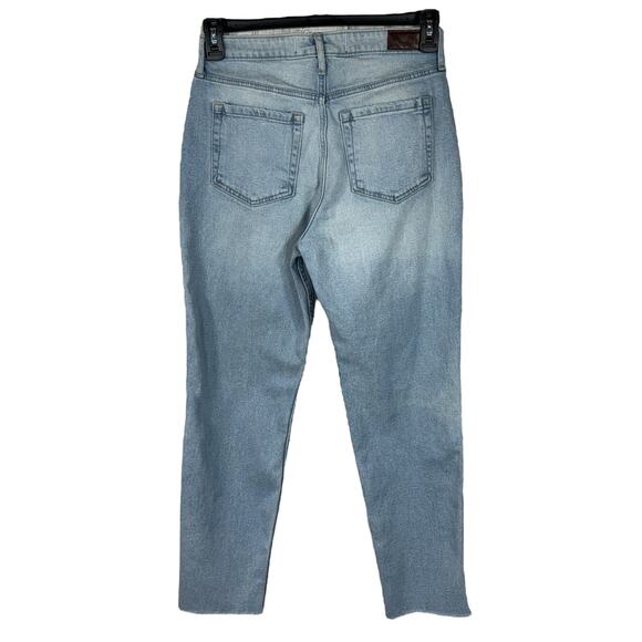 Hollister JRS SZ 9R W29 L27 Mom Jeans Ultra High-Rise Zip-Fly Frayed Hems Blue - Picture 4 of 10